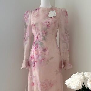 New silk Zimmerman crush flower midi dress